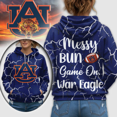 Auburn Tigers | Premium NCAA Messy Bun Game On 3D Hoodie