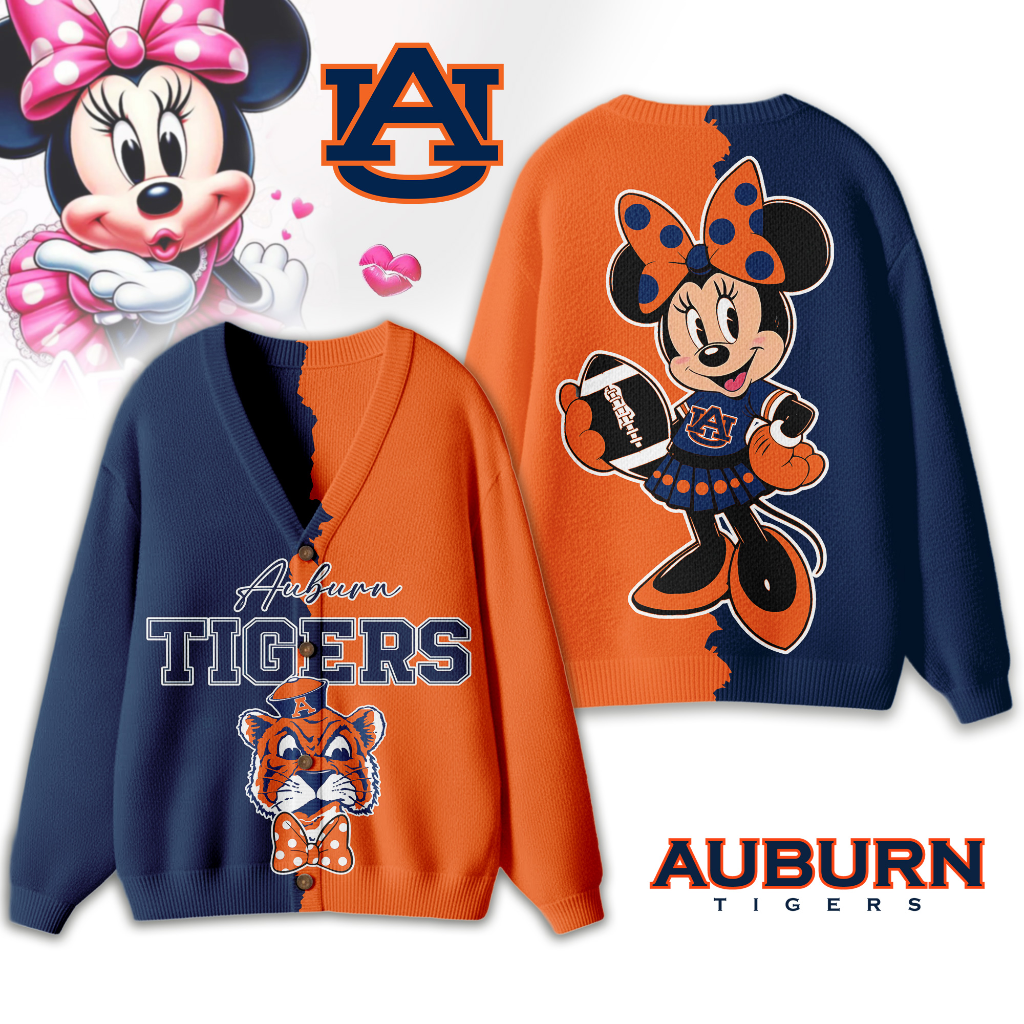 Auburn Tigers | Premium NCAA Minnie Mouse Cardigan