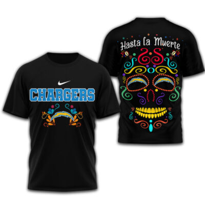 Alternative view of Los Angeles Chargers | Premium NFL Day of the Dead 3D Shirt TD