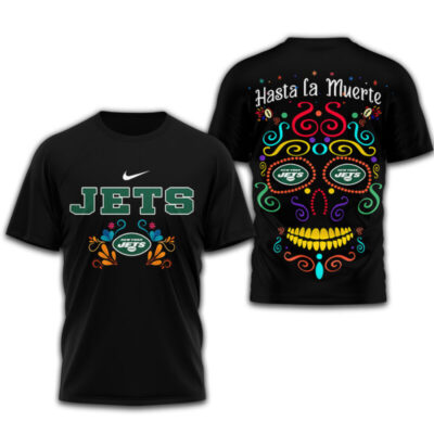 Alternative view of New York Jets | Premium NFL Day of the Dead 3D Shirt TD