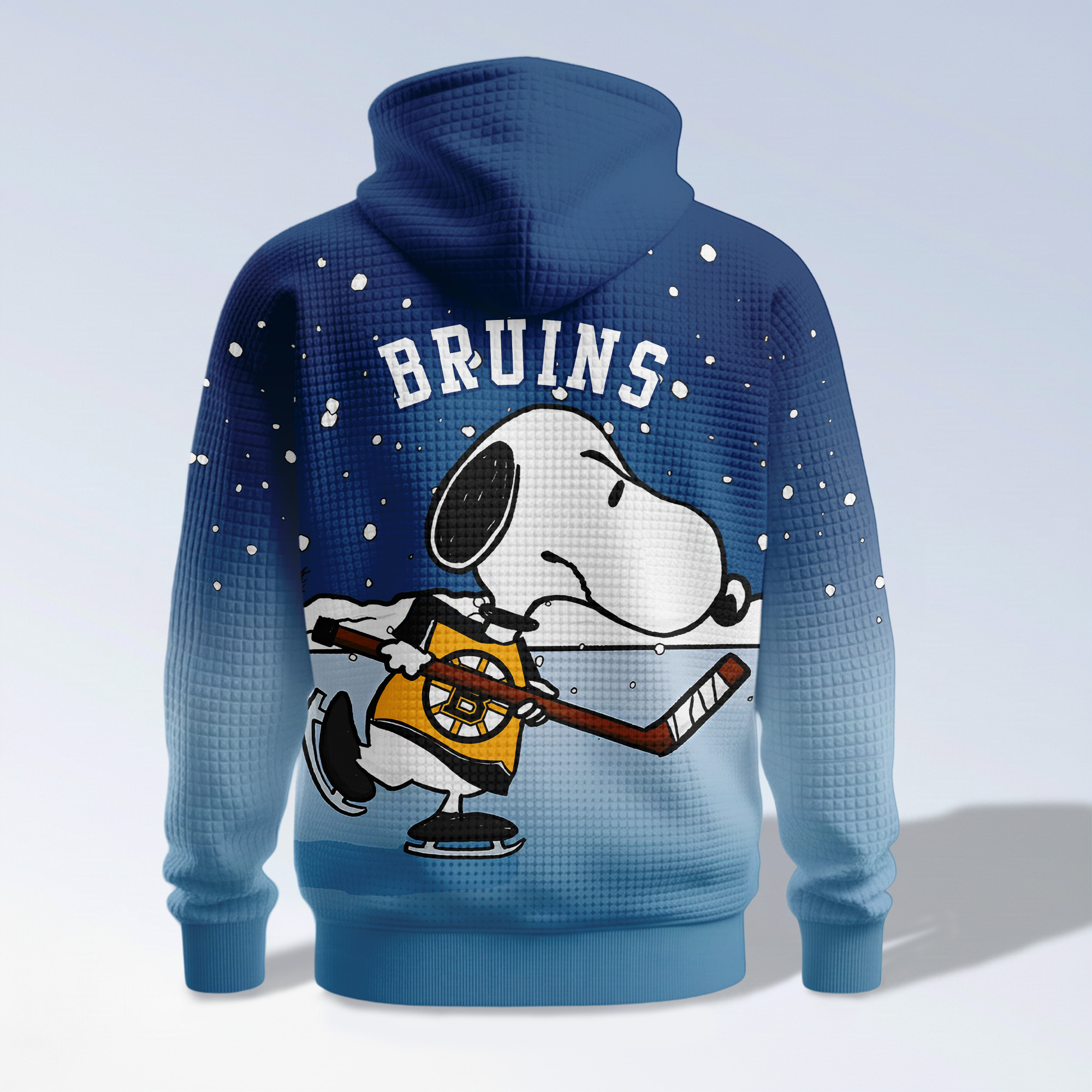 Boston Bruins | Premium NHL Snoopy Hockey 3D Waffle Hoodie TD - Image 3