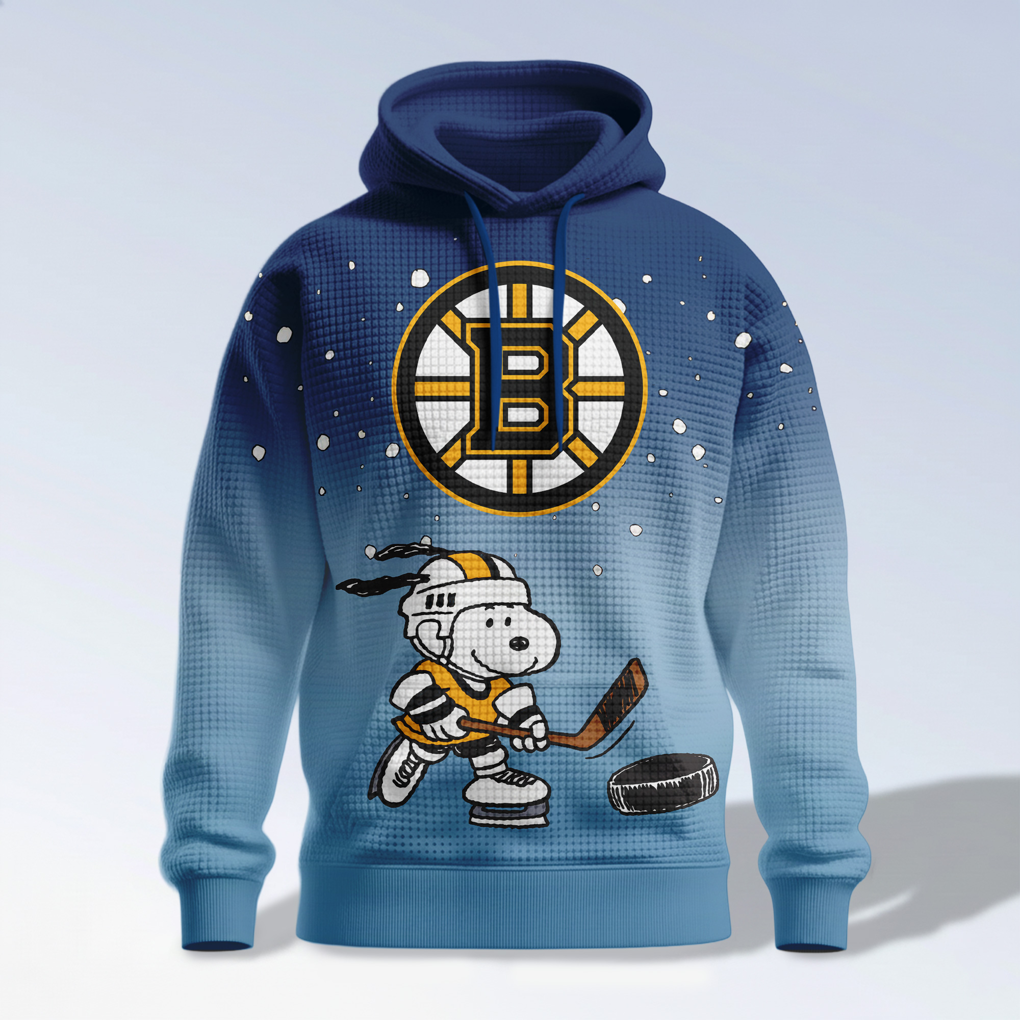 Boston Bruins | Premium NHL Snoopy Hockey 3D Waffle Hoodie TD - Image 4