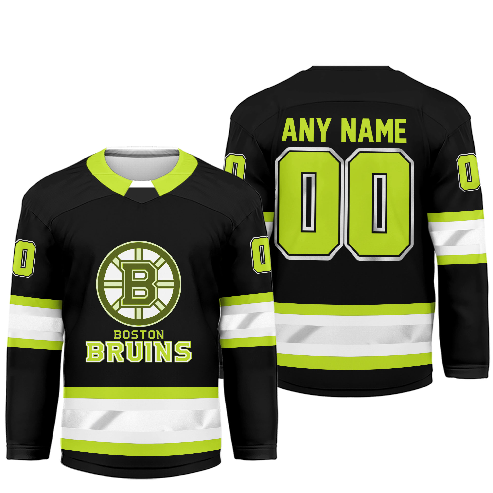 Boston Bruins | Premium NHL Hi-Vis Hockey Spirit Custom Name and Number Jersey - Image 2