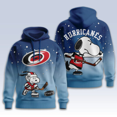 Alternative view of Carolina Hurricanes | Premium NHL Snoopy Hockey 3D Waffle Hoodie TD