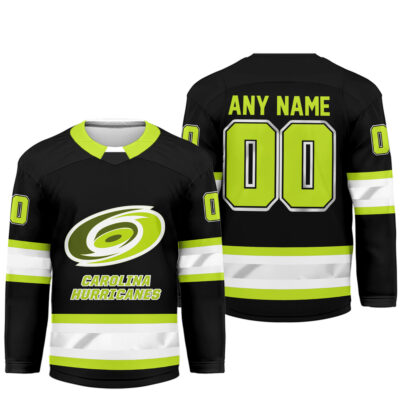 Alternative view of Carolina Hurricanes | Premium NHL Hi-Vis Hockey Spirit Custom Name and Number Jersey