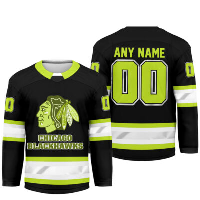 Alternative view of Chicago Blackhawks | Premium NHL Hi-Vis Hockey Spirit Custom Name and Number Jersey