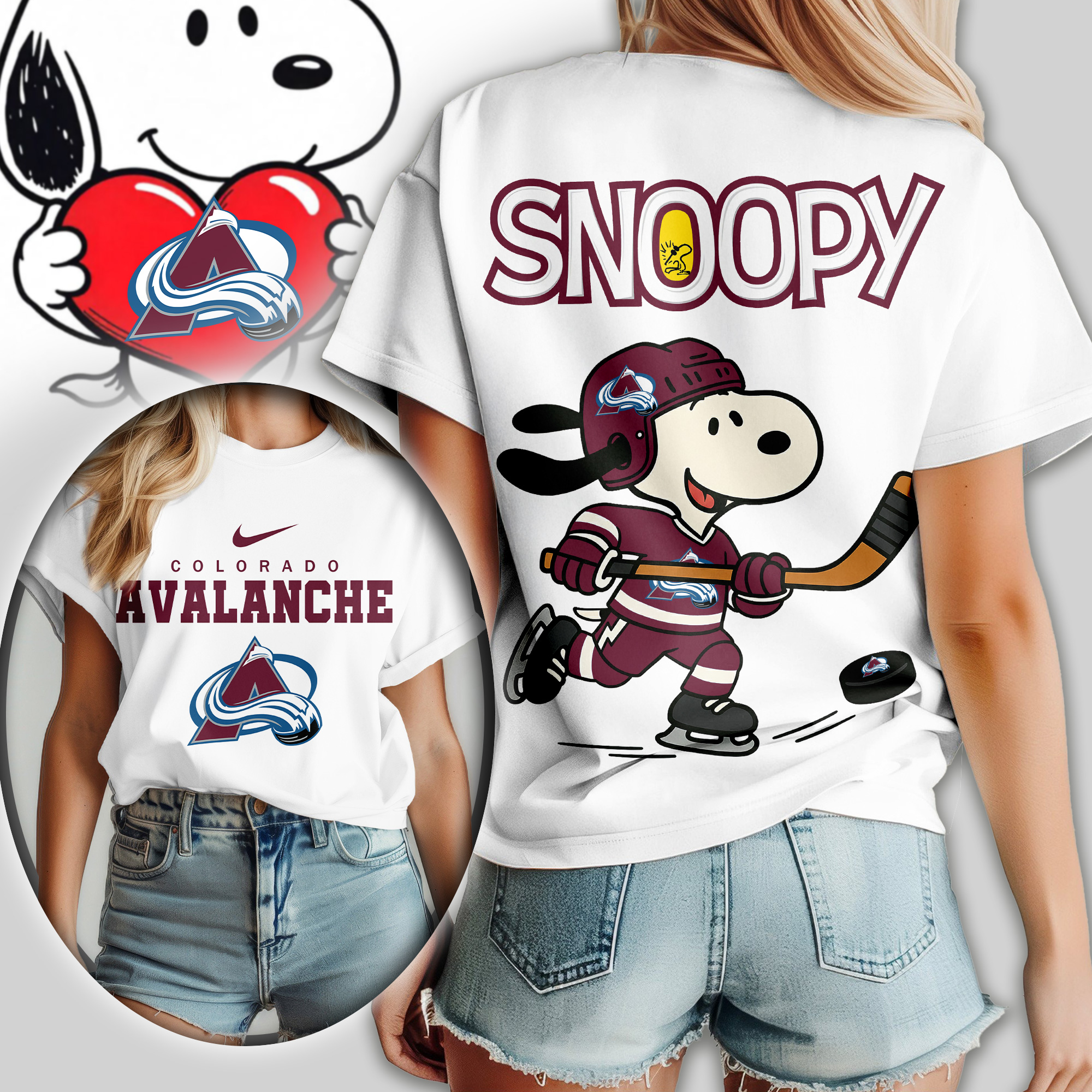 Colorado Avalanche | Premium NHL Snoopy Hockey Women Shirt
