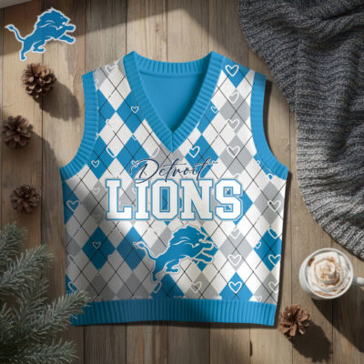 Detroit Lions | Premium NFL Argyle Knit Sweater Vest