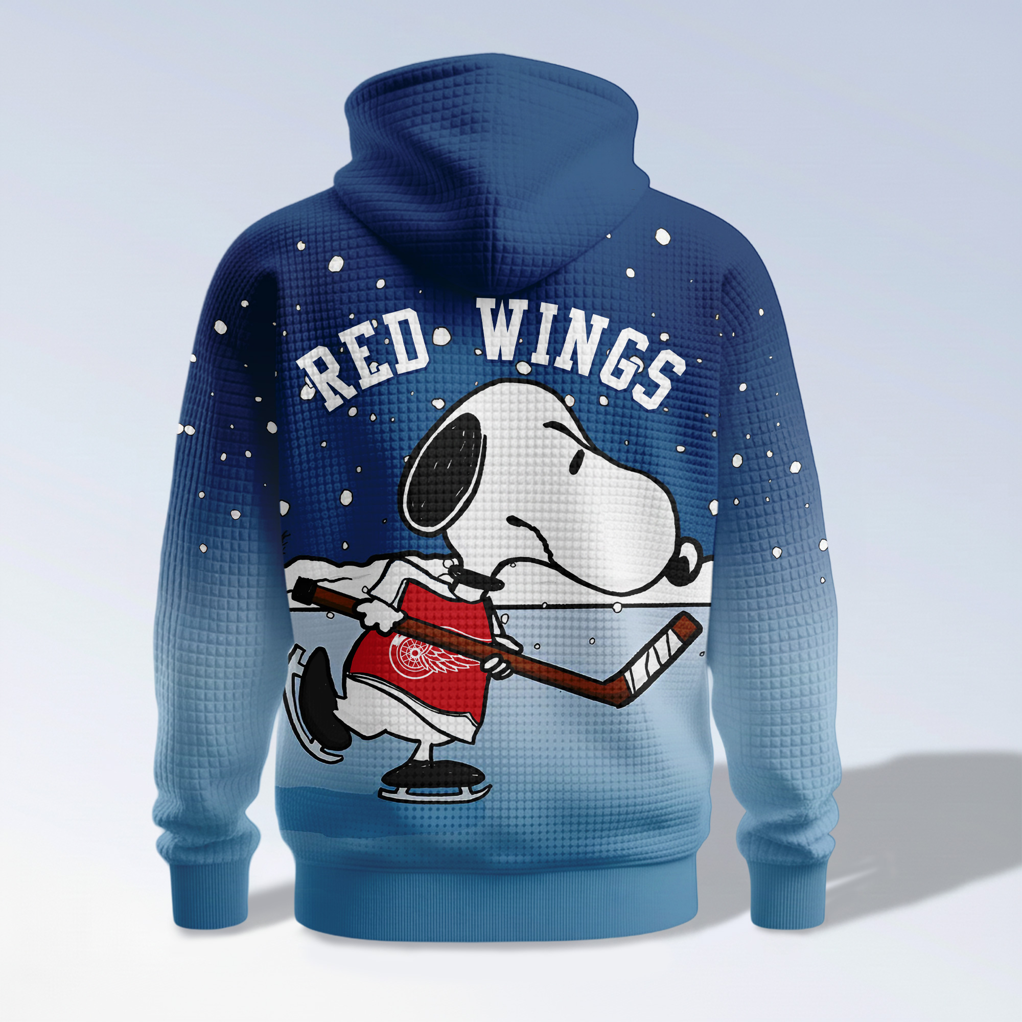 Detroit Red Wings | Premium NHL Snoopy Hockey 3D Waffle Hoodie TD - Image 3