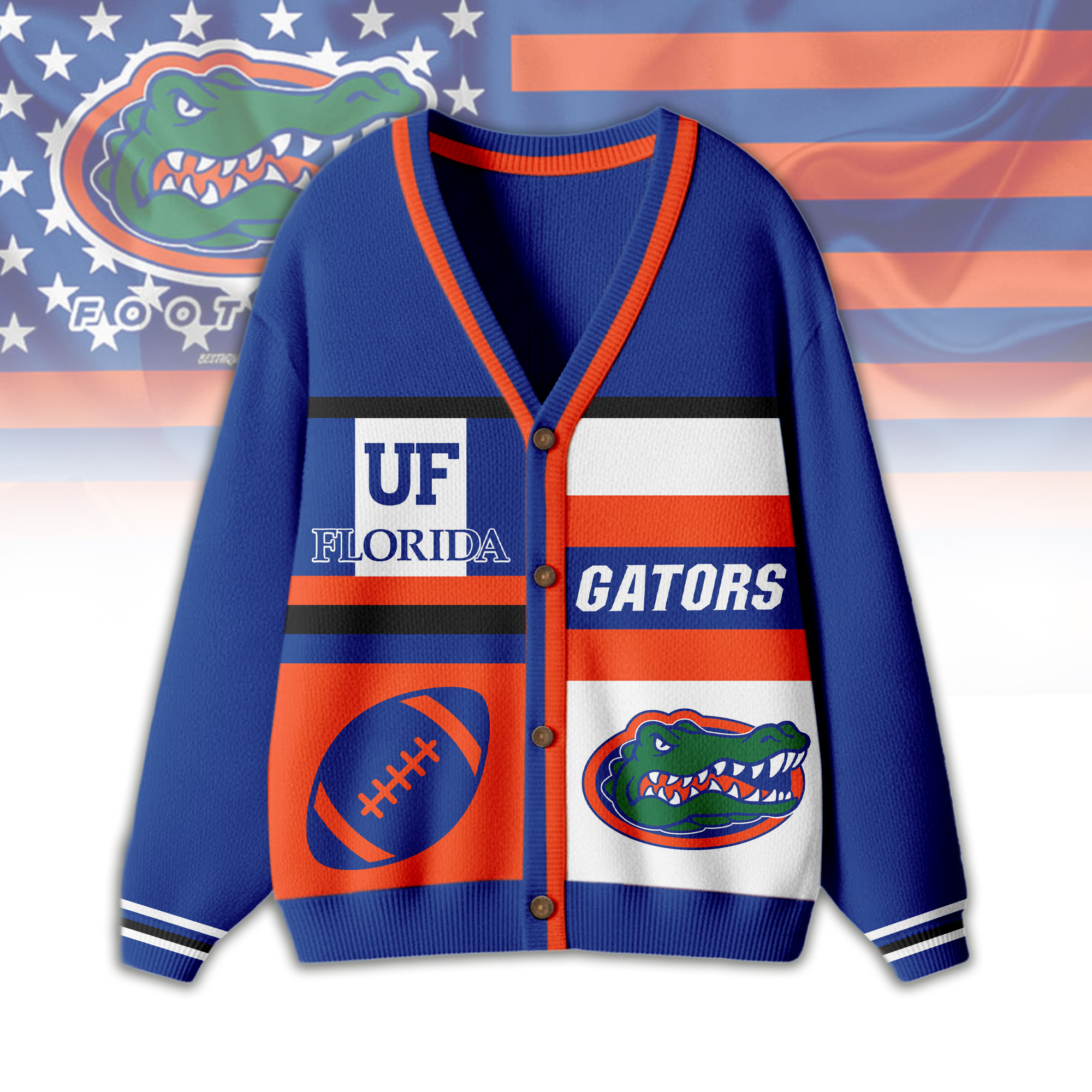 Florida Gators | Premium NCAA Game Day Striped Knit Cardigan