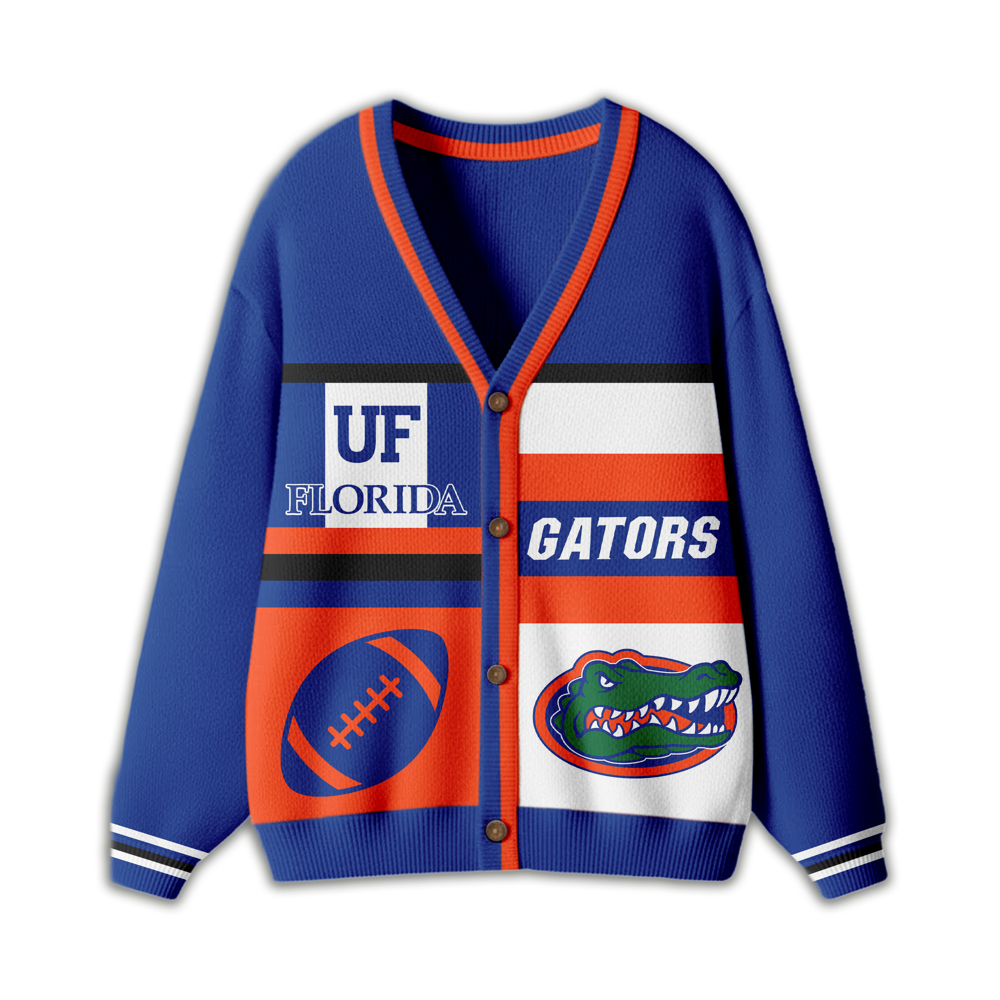 Florida Gators | Premium NCAA Game Day Striped Knit Cardigan - Image 2