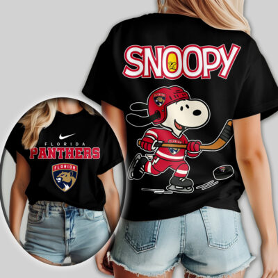 Alternative view of Florida Panthers | Premium NHL Snoopy Hockey Women Shirt