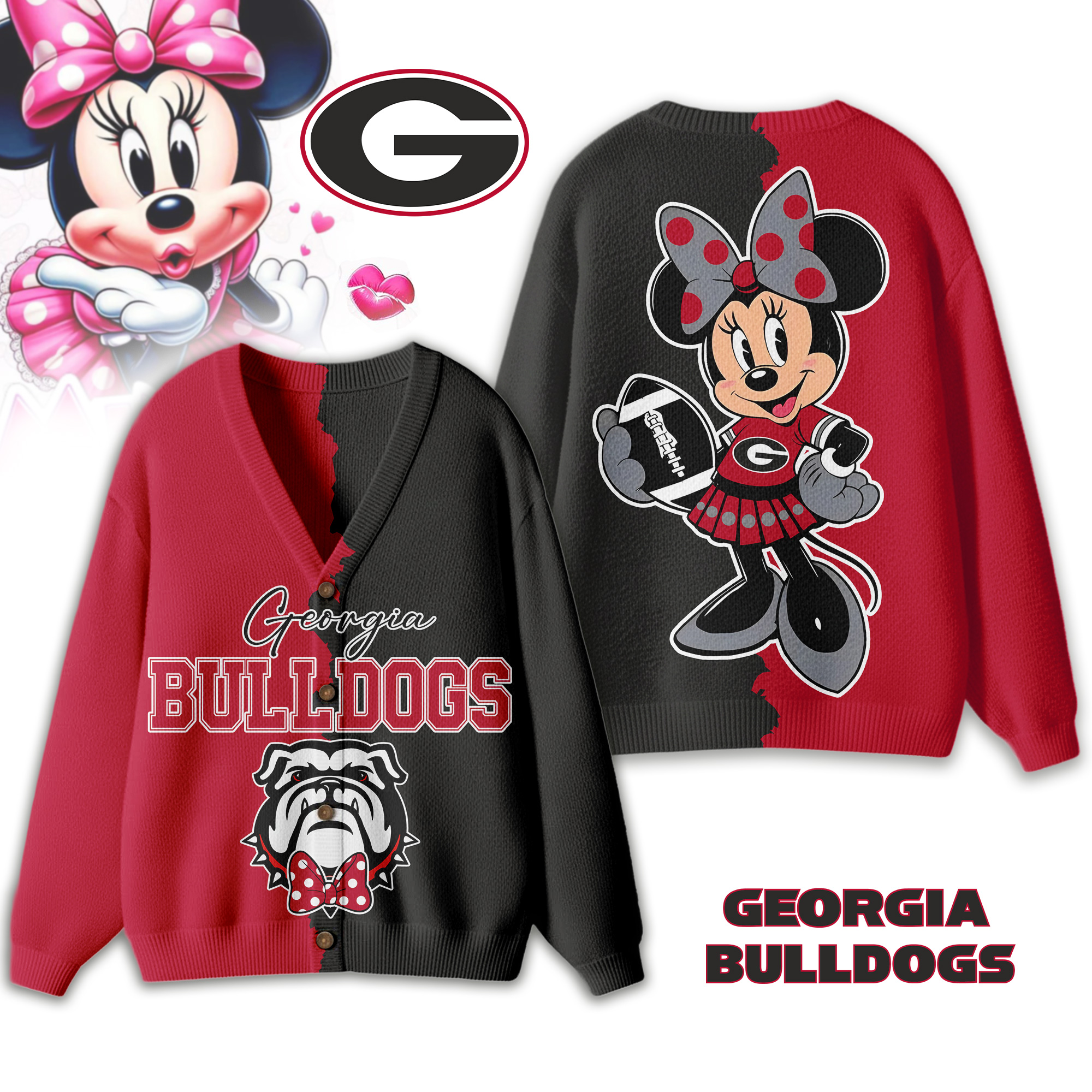Georgia Bulldogs | Premium NCAA Minnie Mouse Cardigan