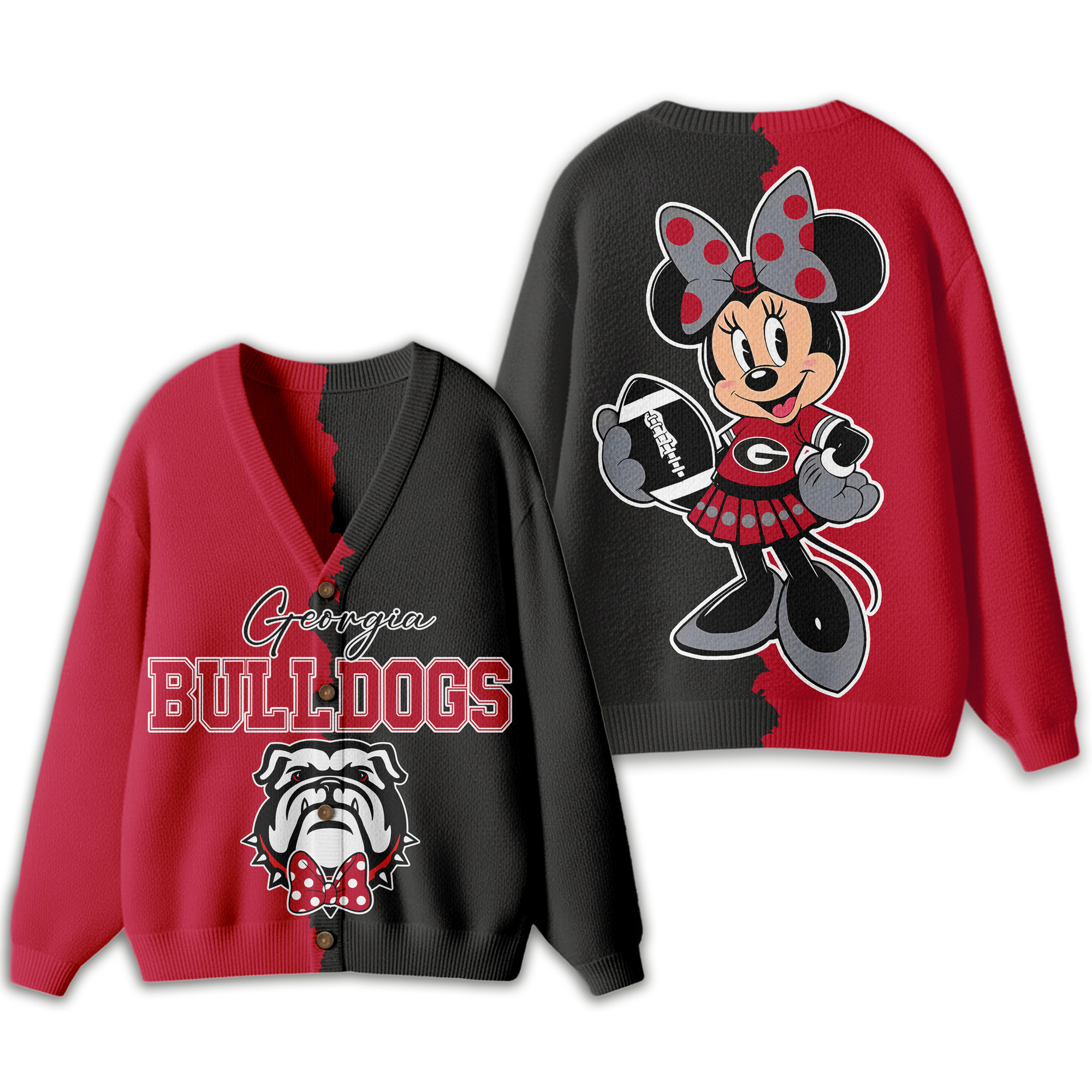 Georgia Bulldogs | Premium NCAA Minnie Mouse Cardigan - Image 2