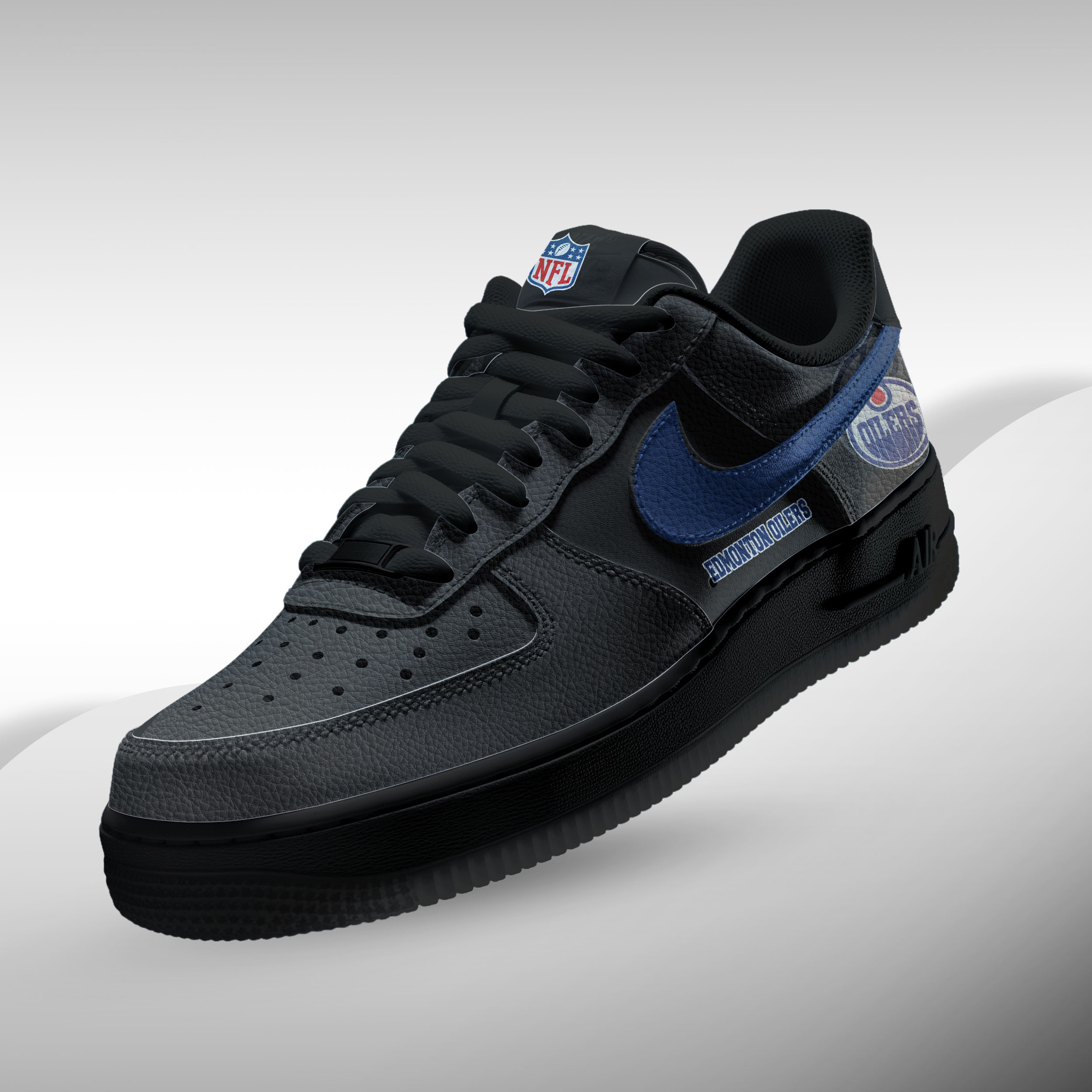 Edmonton Oilers | Premium NHL Teams Black AF1 Shoes - Image 2