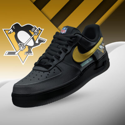 Pittsburgh Penguins | Premium NHL Teams Black AF1 Shoes