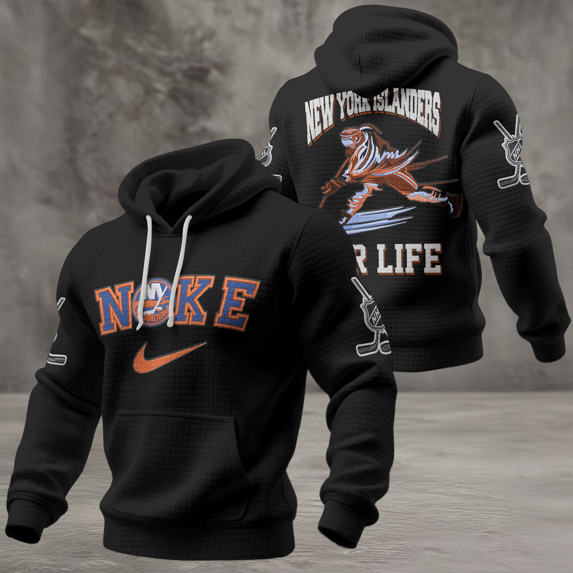 New York Islanders | Premium NHL For Life Waffle Hoodie - Image 2