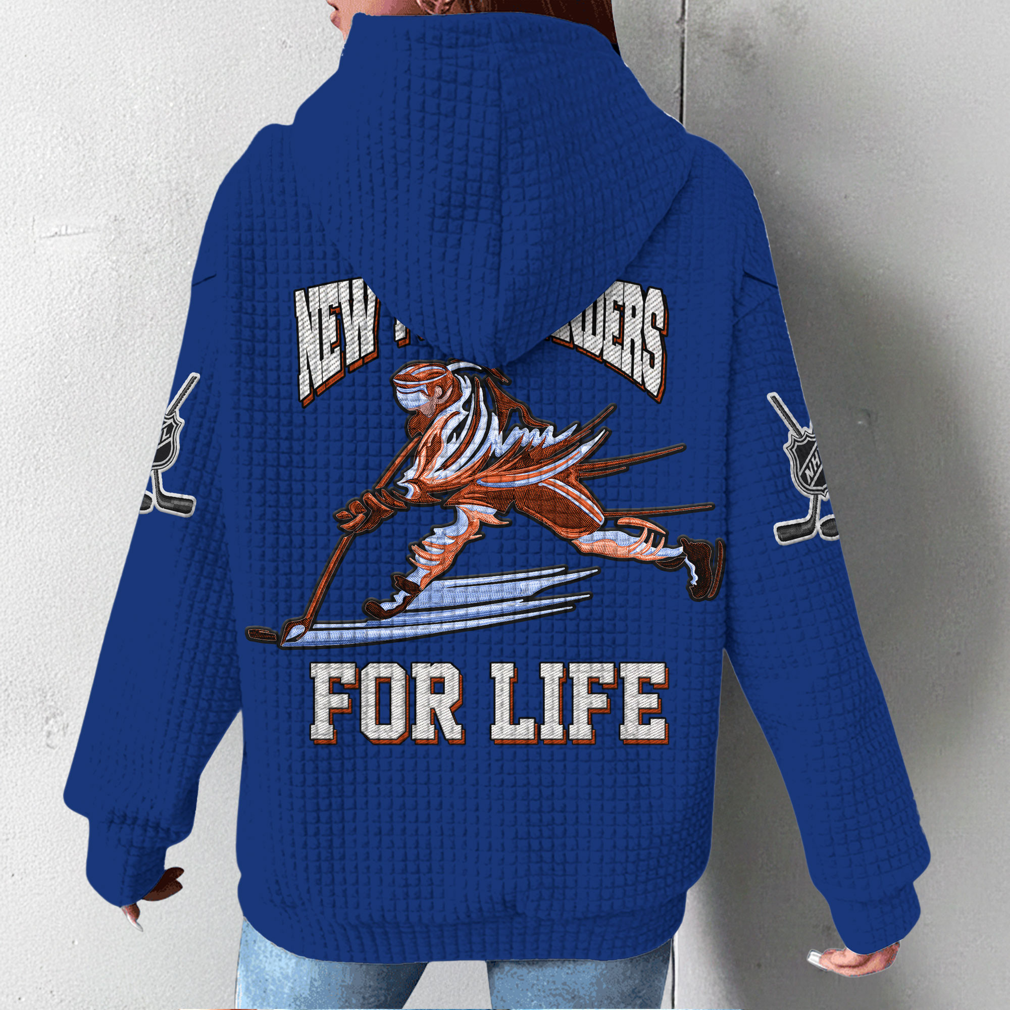 New York Islanders | Premium NHL For Life Waffle Hoodie - Image 3