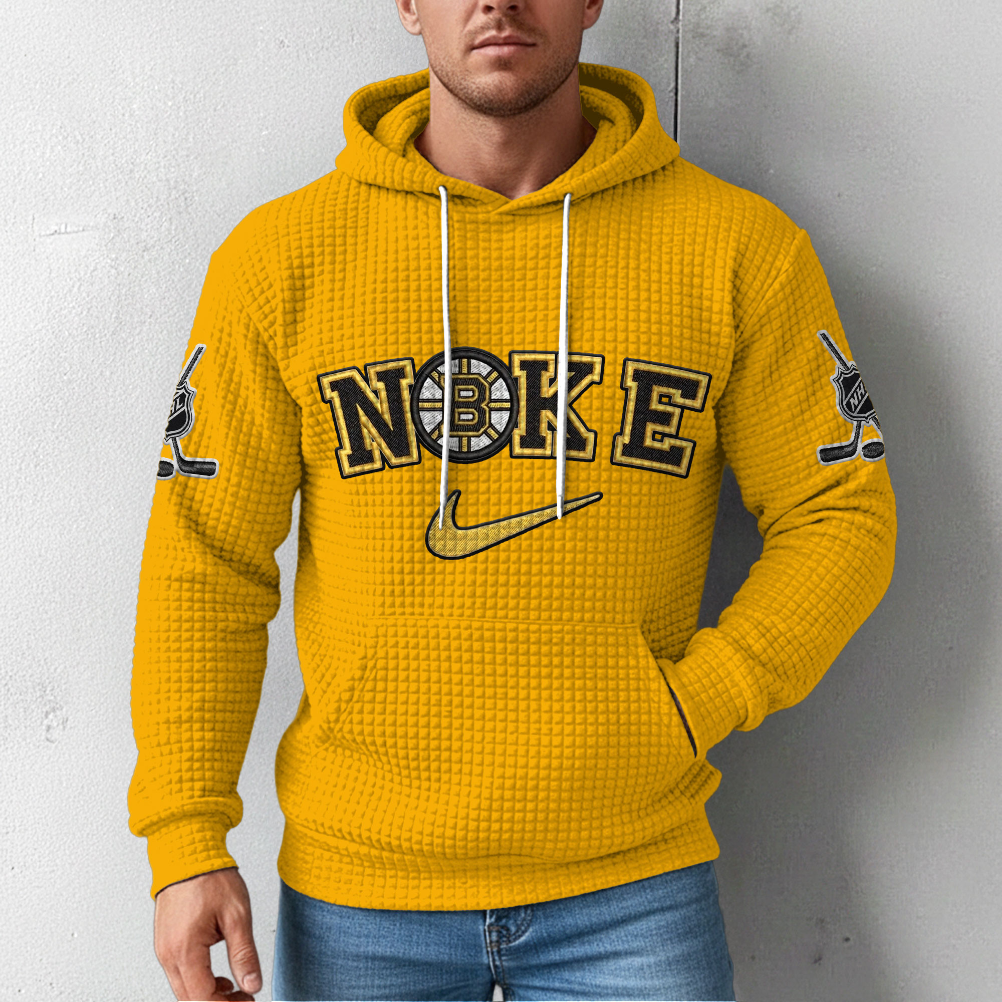 Boston Bruins | Premium NHL For Life Waffle Hoodie - Image 5
