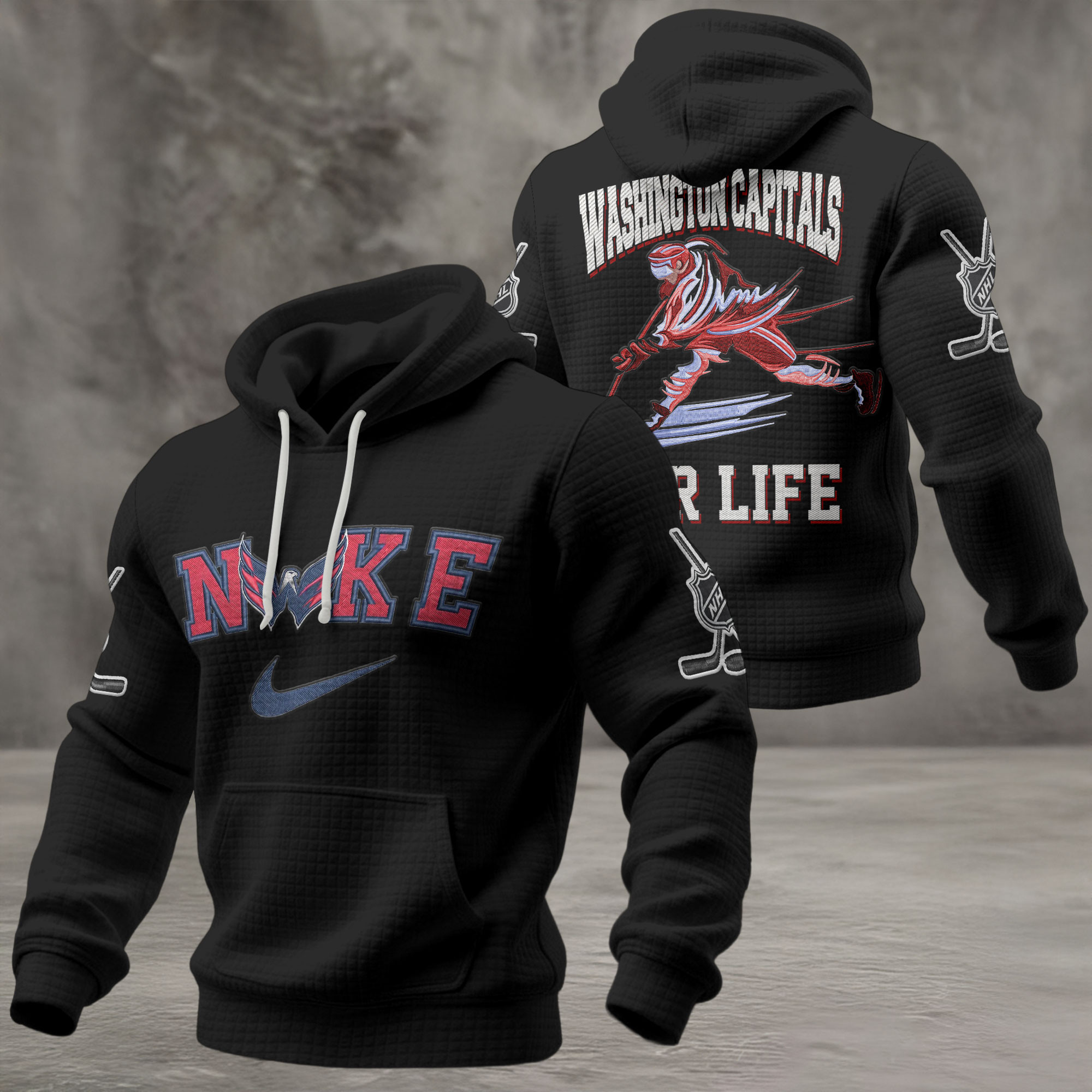 Washington Capitals | Premium NHL For Life Waffle Hoodie - Image 2