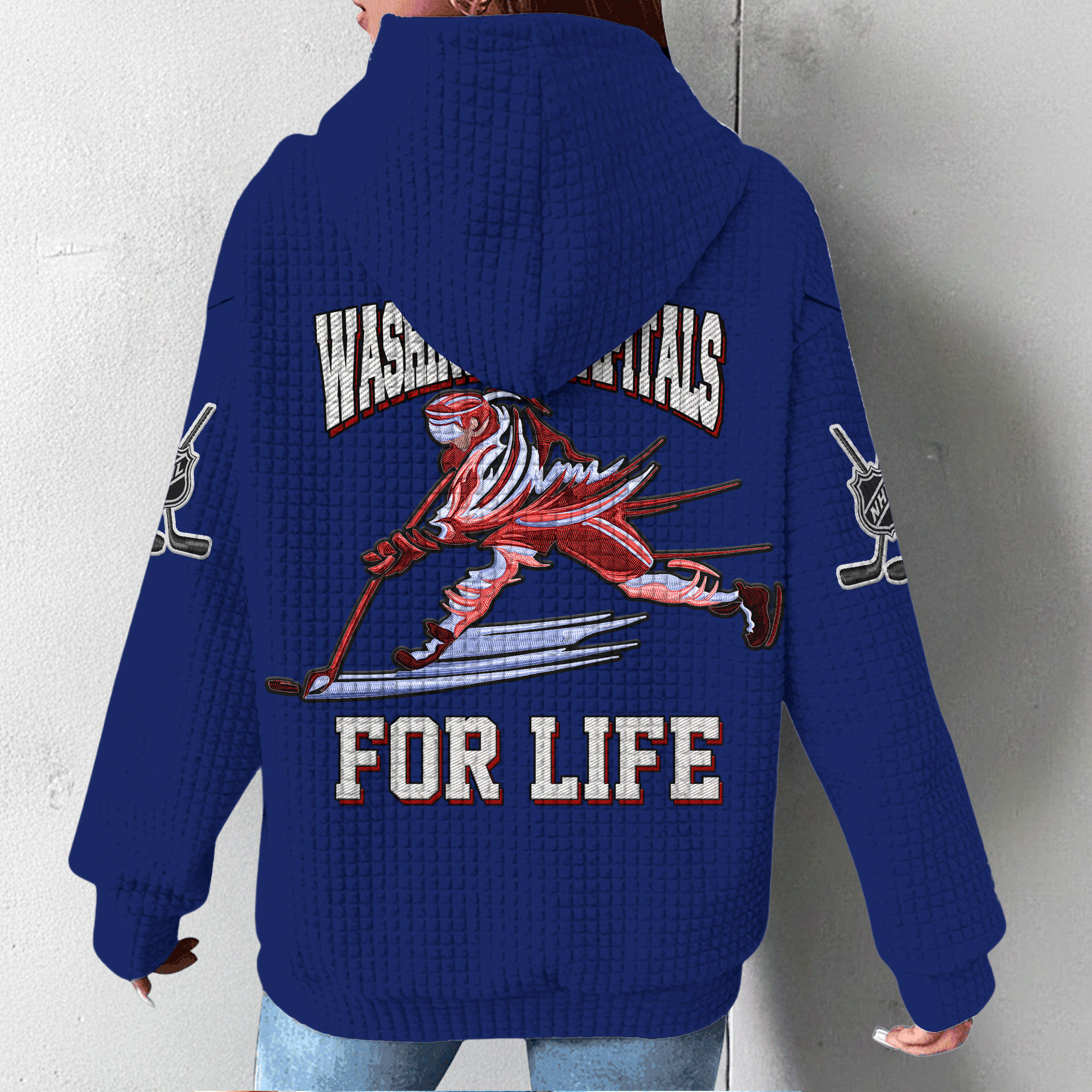 Washington Capitals | Premium NHL For Life Waffle Hoodie - Image 3