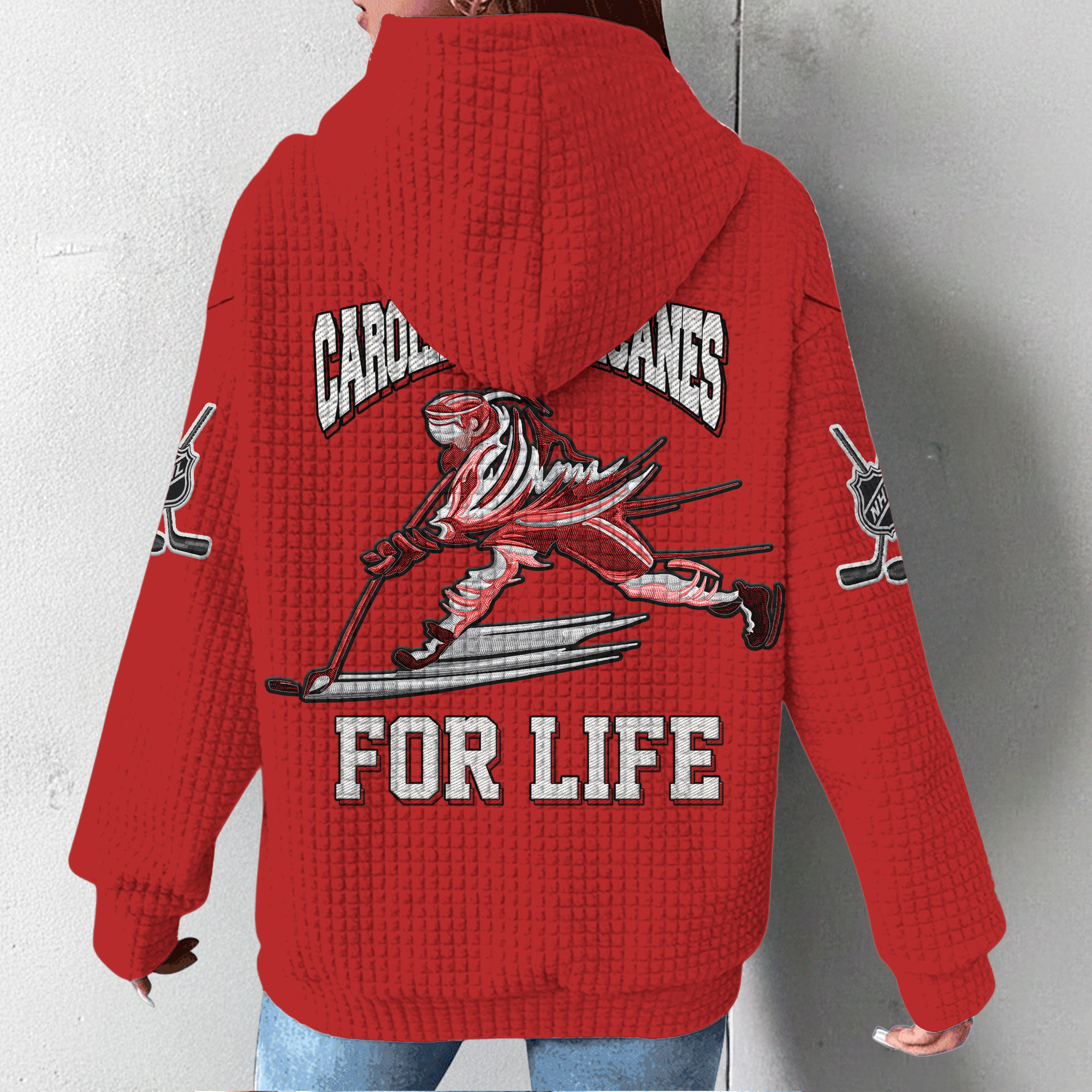 Carolina Hurricanes | Premium NHL For Life Waffle Hoodie - Image 3