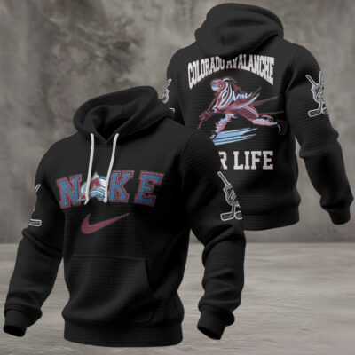Alternative view of Colorado Avalanche | Premium NHL For Life Waffle Hoodie