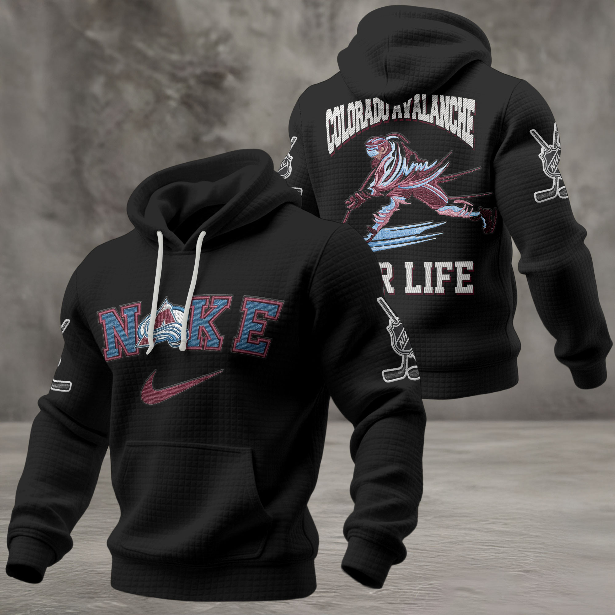 Colorado Avalanche | Premium NHL For Life Waffle Hoodie - Image 2