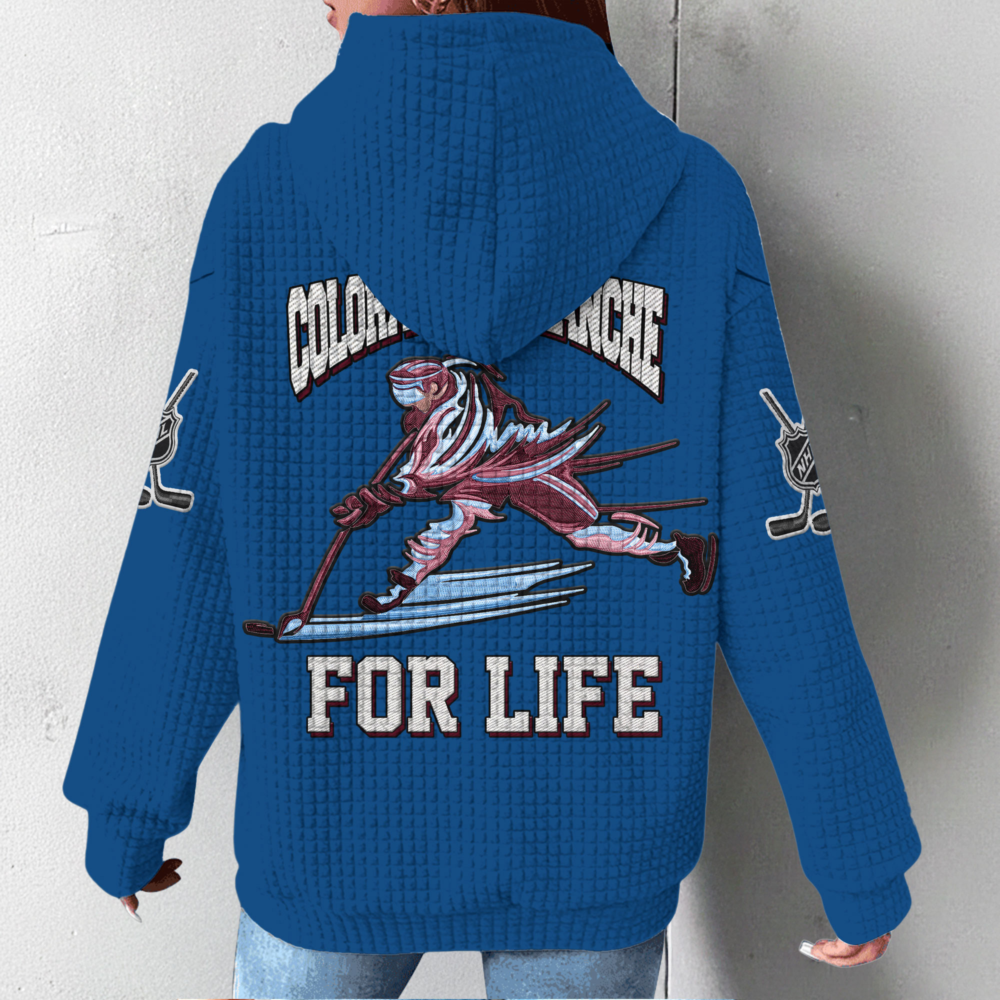 Colorado Avalanche | Premium NHL For Life Waffle Hoodie - Image 3