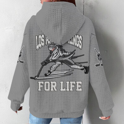 Alternative view of Los Angeles Kings | Premium NHL For Life Waffle Hoodie