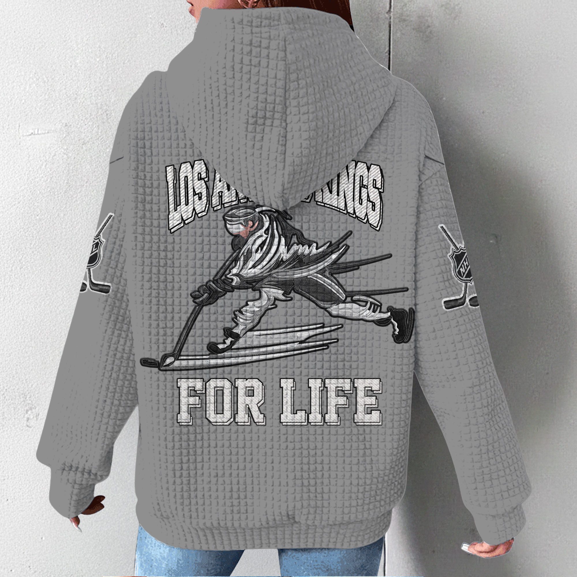 Los Angeles Kings | Premium NHL For Life Waffle Hoodie - Image 2