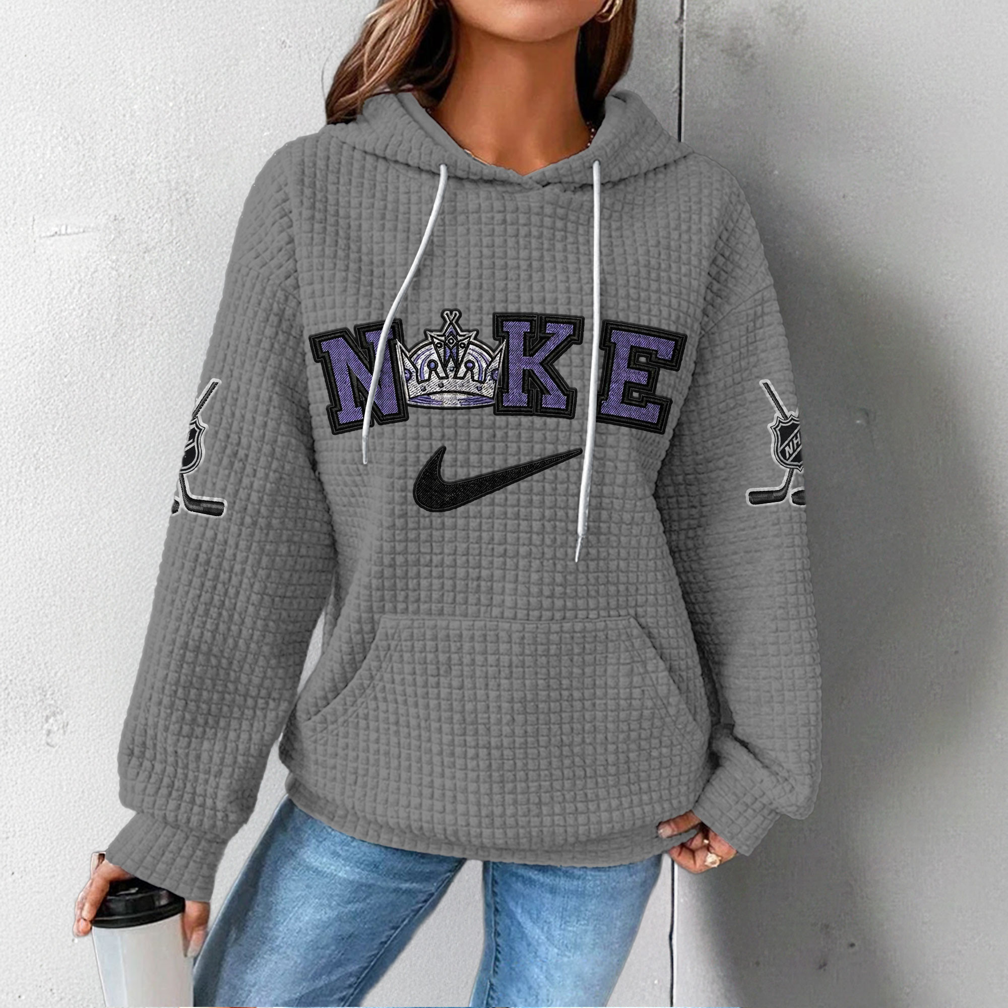 Los Angeles Kings | Premium NHL For Life Waffle Hoodie - Image 3