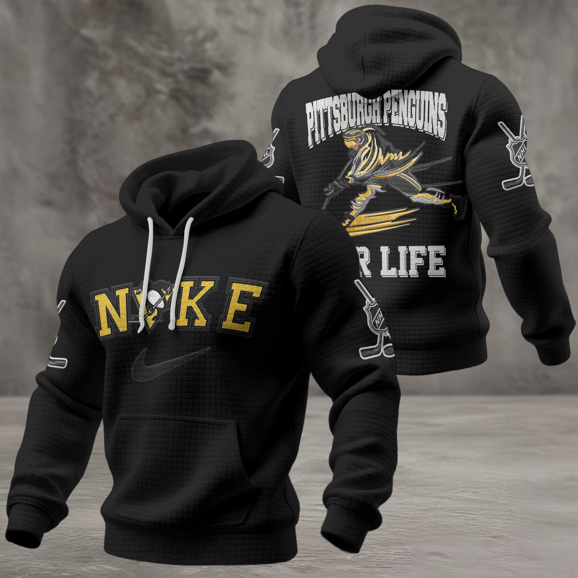Pittsburgh Penguins | Premium NHL For Life Waffle Hoodie - Image 2