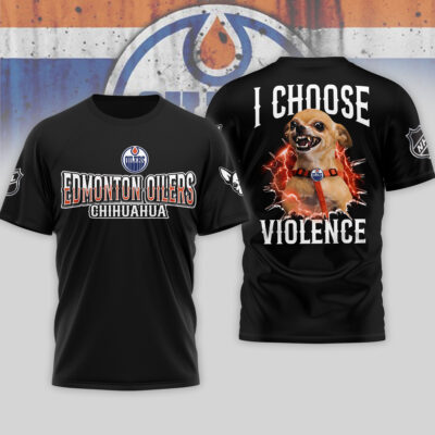 Alternative view of Edmonton Oilers | Premium NHL Chihuahua Violent 3D T-Shirt
