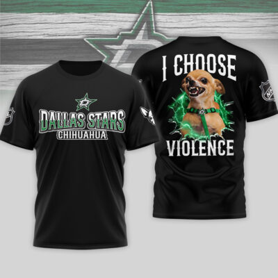 Alternative view of Dallas Stars | Premium NHL Chihuahua Violent 3D T-Shirt