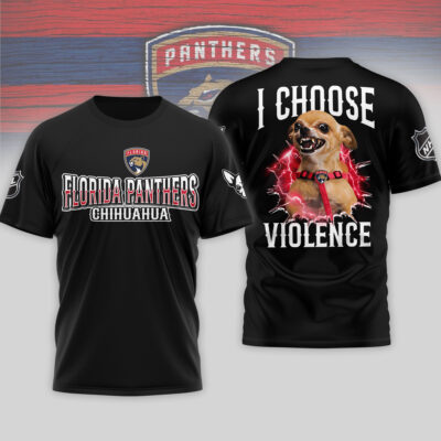 Alternative view of Florida Panthers | Premium NHL Chihuahua Violent 3D T-Shirt
