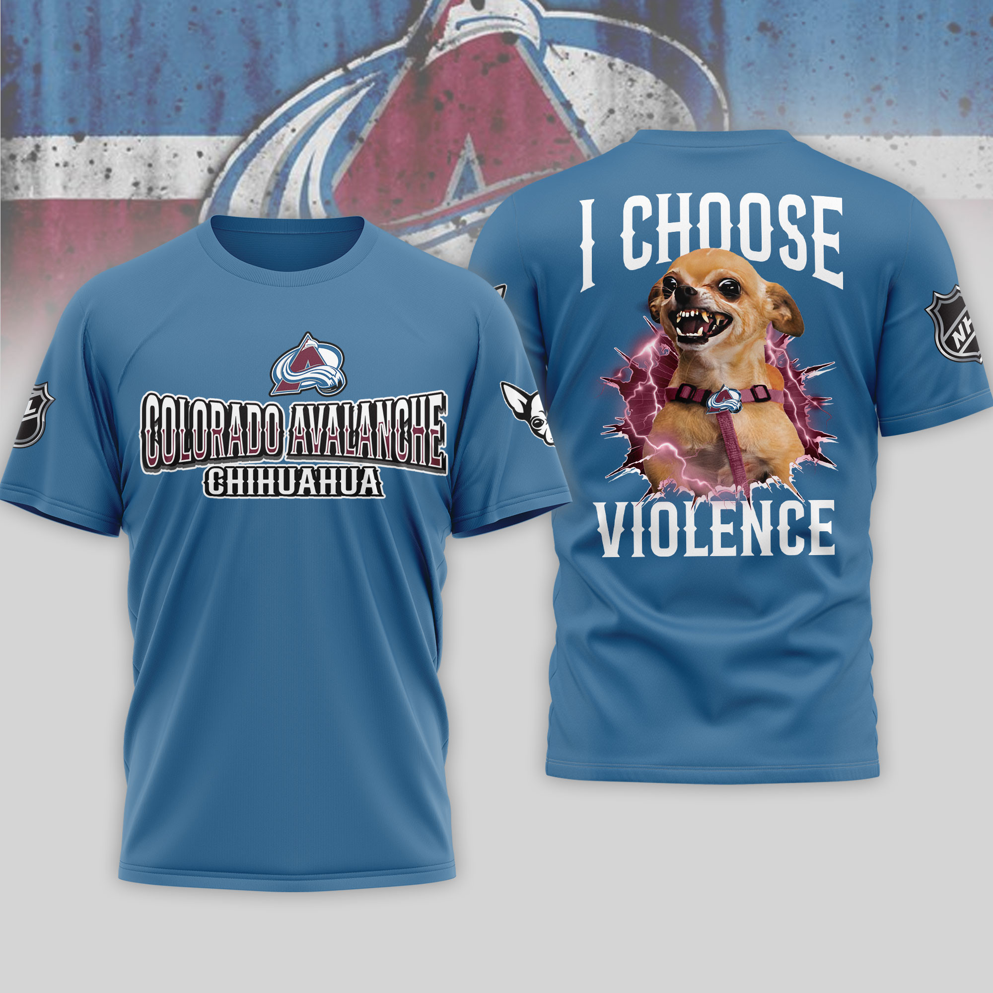 Colorado Avalanche | Premium NHL Chihuahua Violent 3D T-Shirt