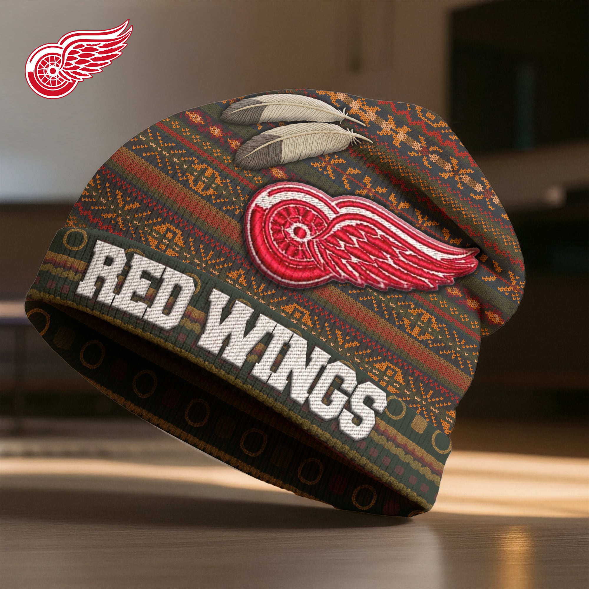 Detroit Red Wings | Premium NHL Feathered Beanie Hat