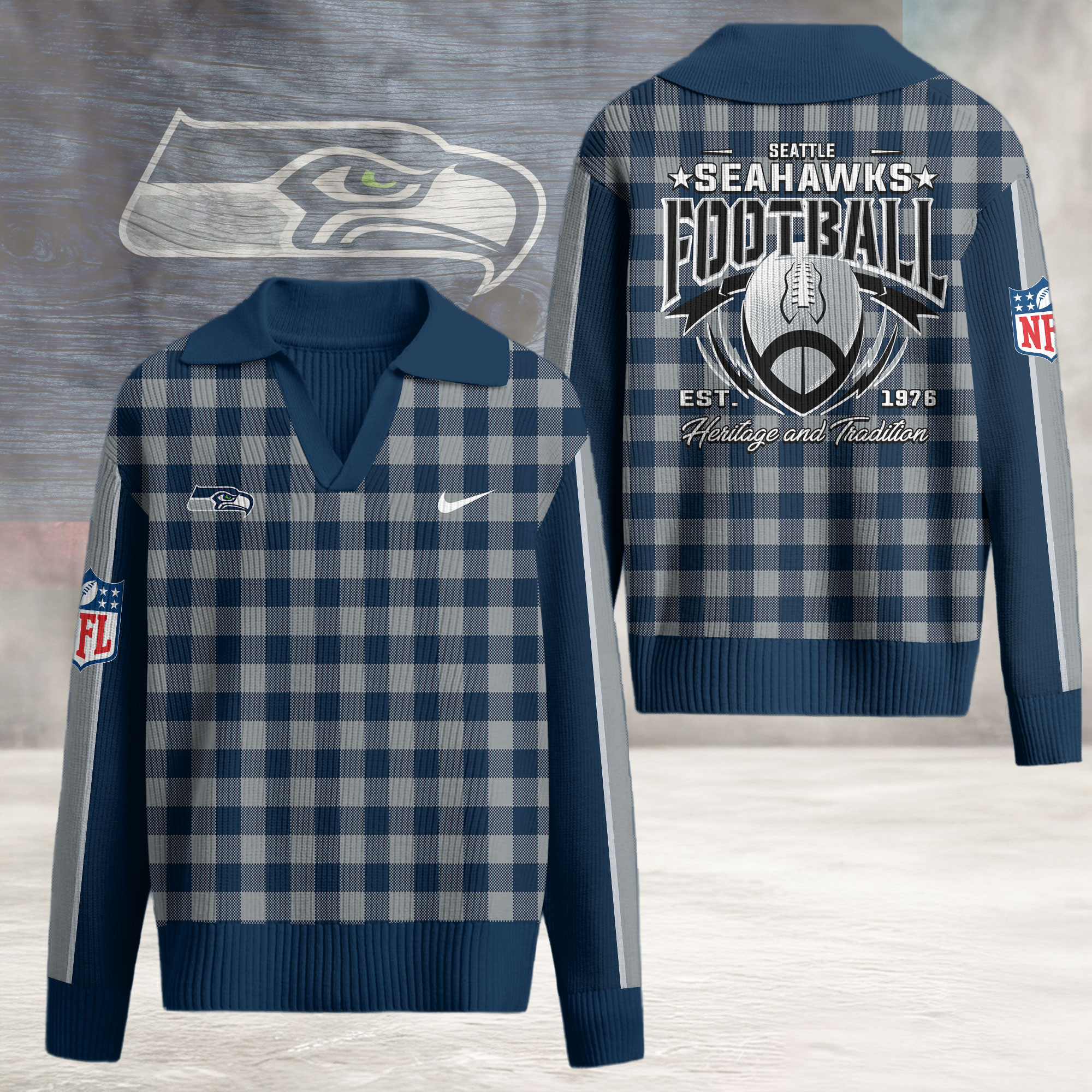 Seattle Seahawks | Premium NFL Heritage And Tradition Classic Knit Pullover