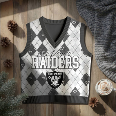 Alternative view of Las Vegas Raiders | Premium NFL Argyle Knit Sweater Vest