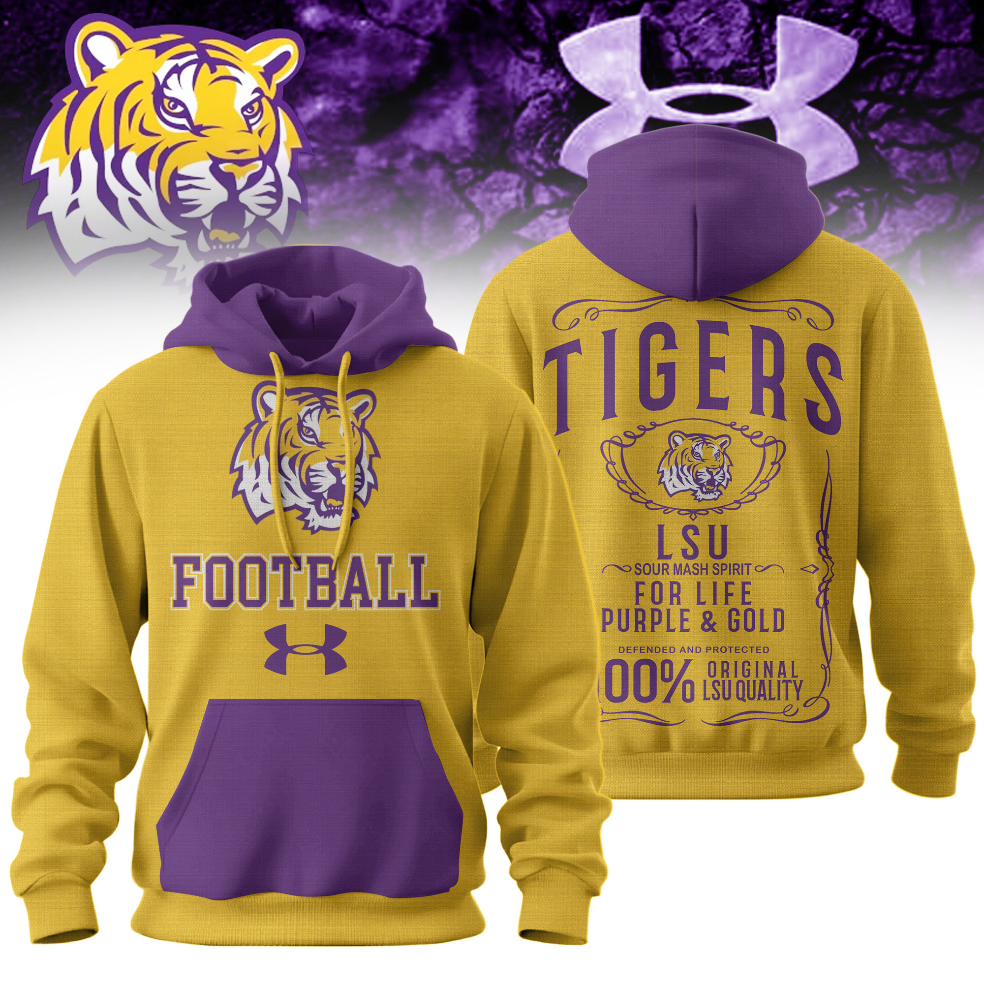 LSU Tigers | Premium NCAA College Football Under Amour Hoodie