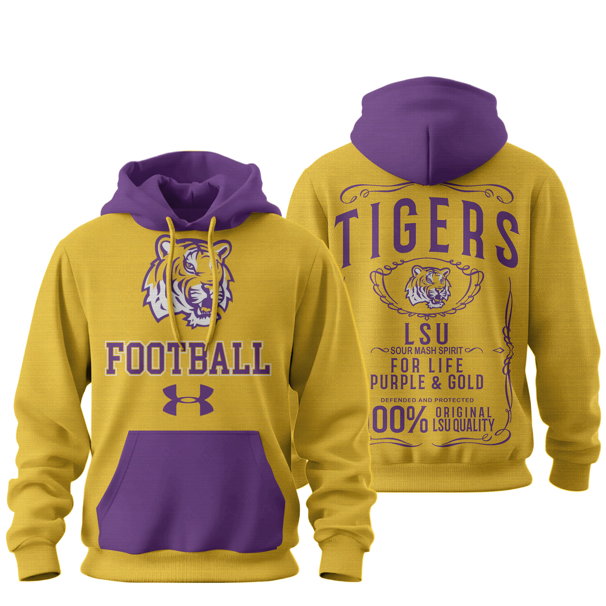 LSU Tigers | Premium NCAA College Football Under Amour Hoodie - Image 2