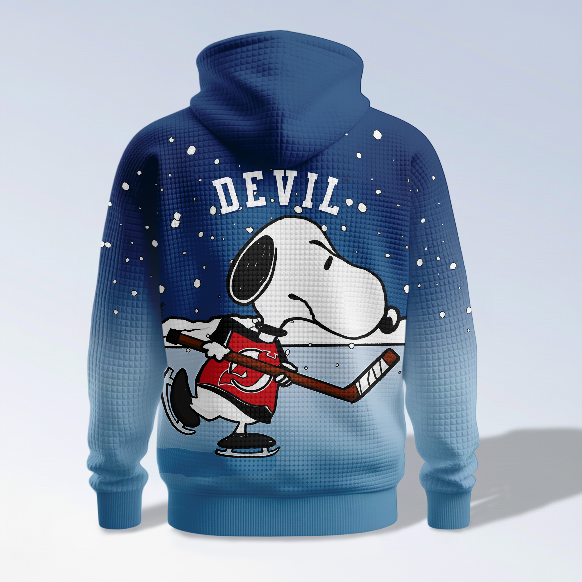 New Jersey Devils | Premium NHL Snoopy Hockey 3D Waffle Hoodie TD - Image 3