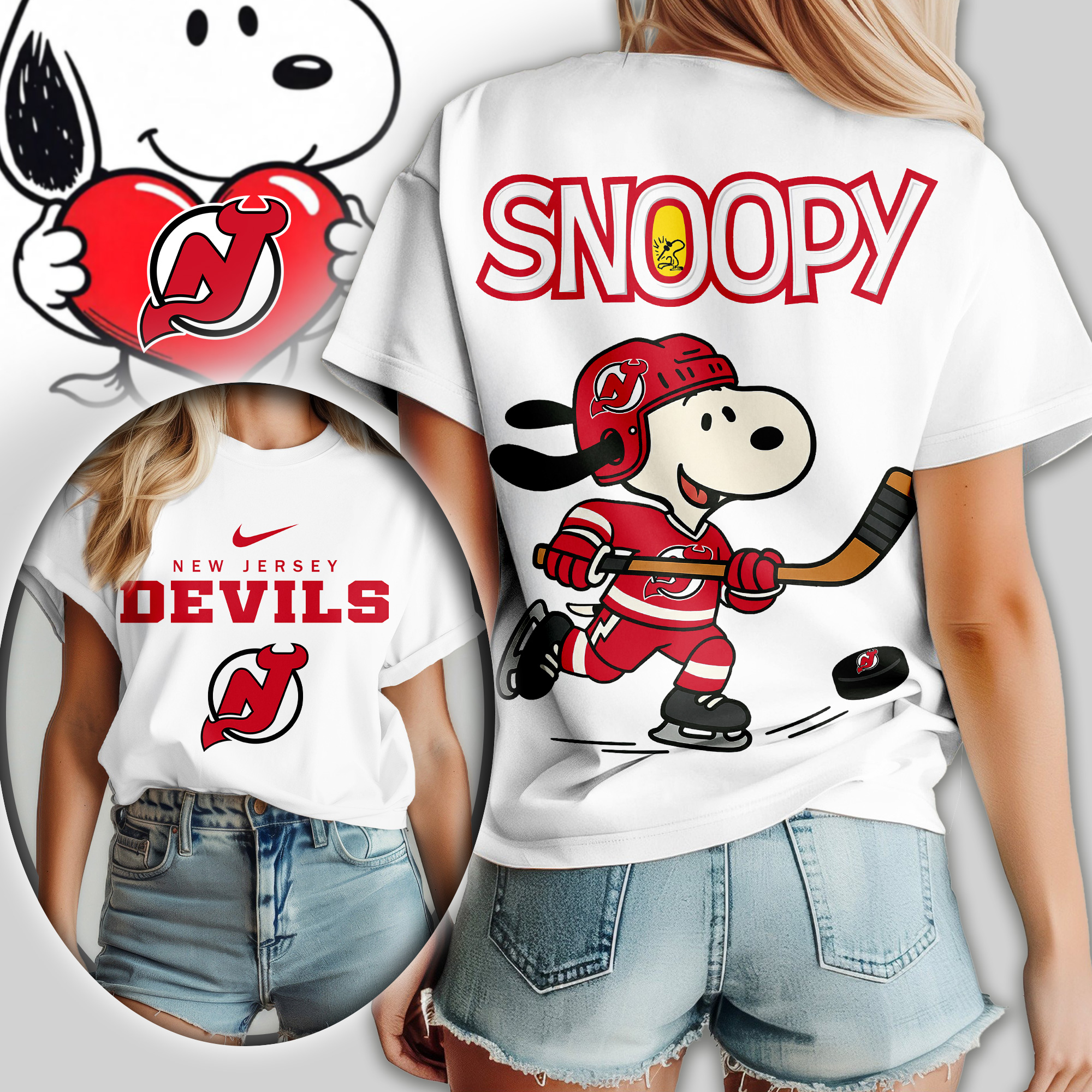 New Jersey Devils | Premium NHL Snoopy Hockey Women Shirt