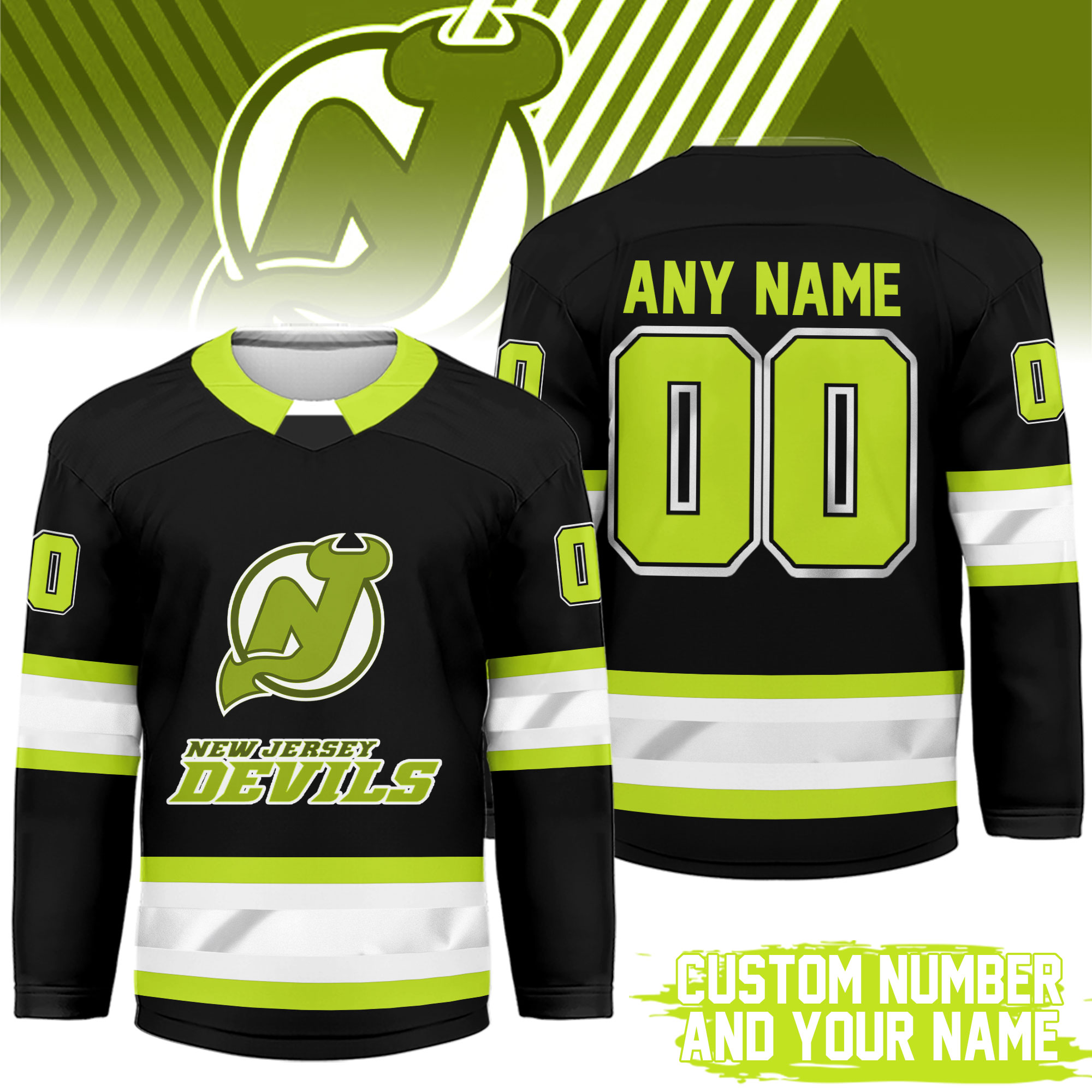 New Jersey Devils | Premium NHL Hi-Vis Hockey Spirit Custom Name and Number Jersey