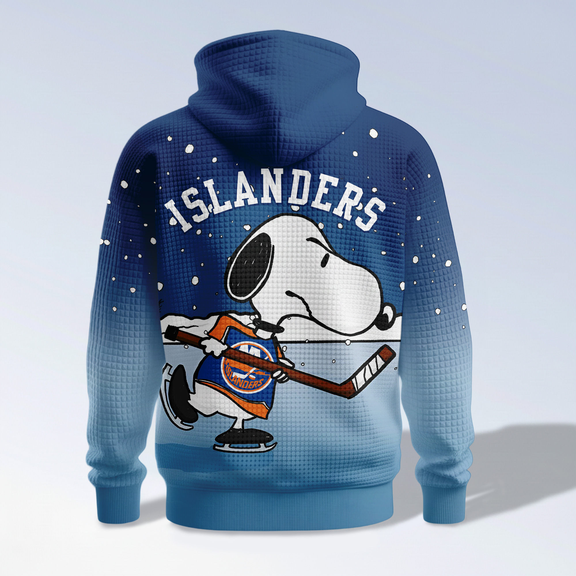 New York Islanders | Premium NHL Snoopy Hockey 3D Waffle Hoodie TD - Image 3