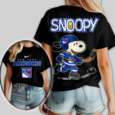 Alternative view of New York Rangers | Premium NHL Snoopy Hockey Women Shirt