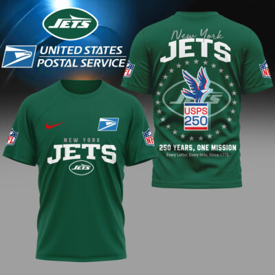 Alternative view of New York Jets | Premium NFL United States Postal Service 250th Anniversary 3D Shirt HI