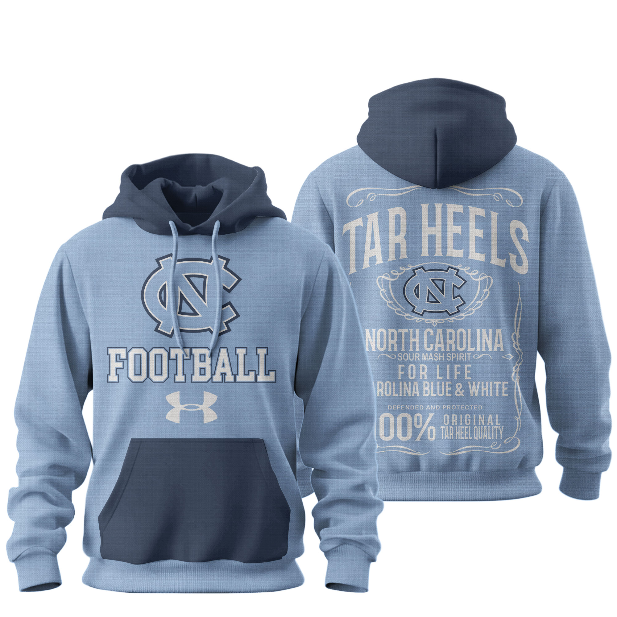 North Carolina Tar Heels | Premium NCAA College Football Under Amour Hoodie - Image 2