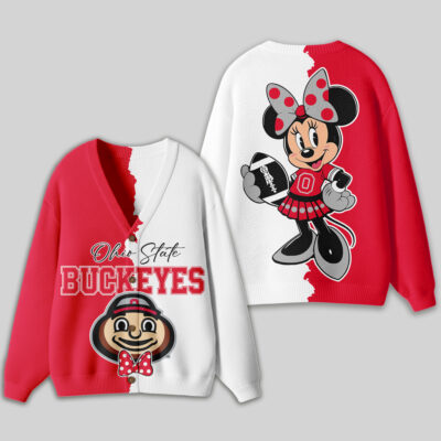 Alternative view of Ohio State Buckeyes | Premium NCAA Minnie Mouse Cardigan
